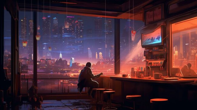 Futuristic Bar Lofi Background