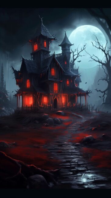 Ghost House Halloween Wallpaper iPhone