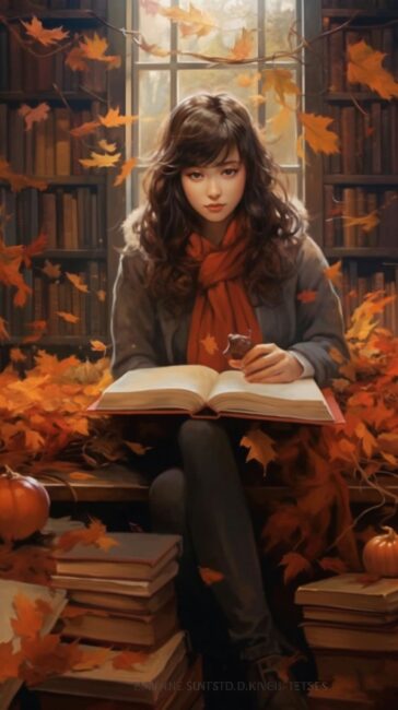 Girl Reading Autumn Wallpaper