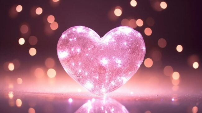 Glittery Pink Hearts Wallpaper