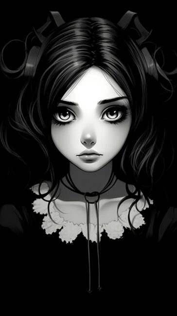 Goth Girl Black Screen Wallpaper