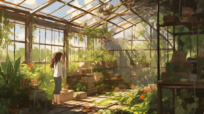 Greenhouse Scene Lofi Background