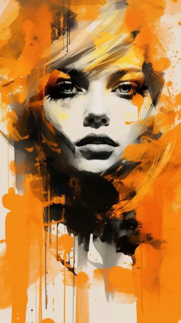 Grunge Girl orange Background