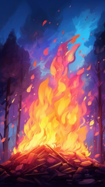 Hand Painted Fire Background