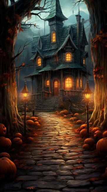 Haunted House Halloween Wallpaper Aesthetic