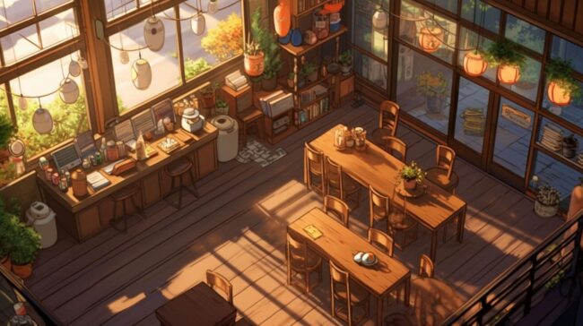 Internal Cafe View Lofi Background