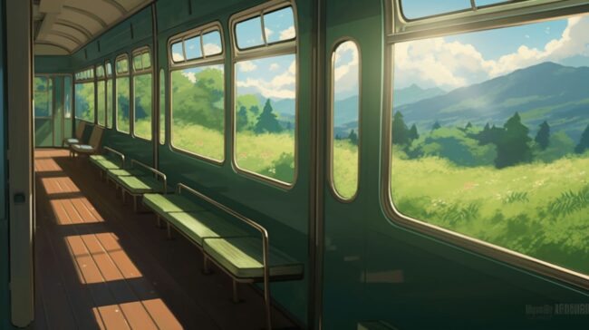 Internat Train Scene Lofi Background