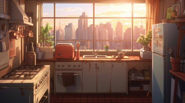 Kitchen Scene Lofi Background