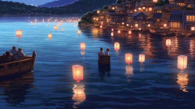 Lanterns on the Lake Lofi Background
