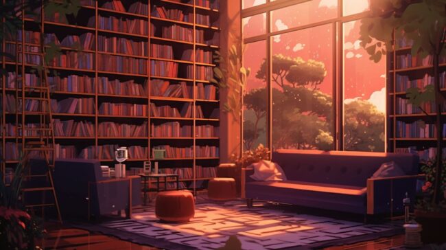 Library Lofi Background