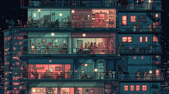 Looking Through Apartment Windows Lofi Background