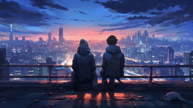 Looking at the City Lofi Background