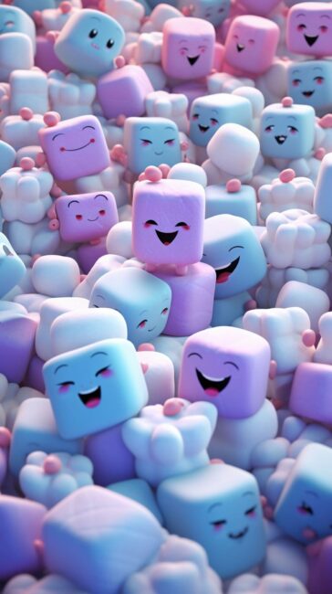 Marshmallows Pastel Background