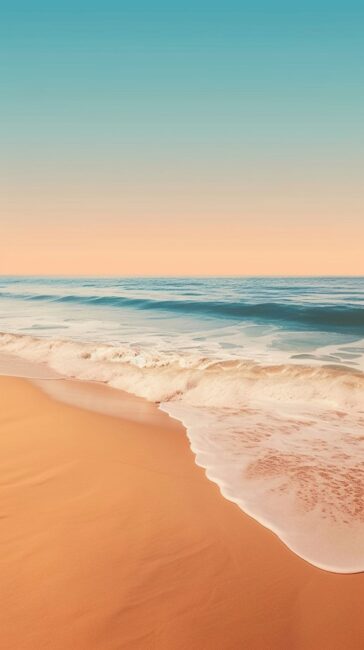 Minimalist Waves Beach Wallpaper