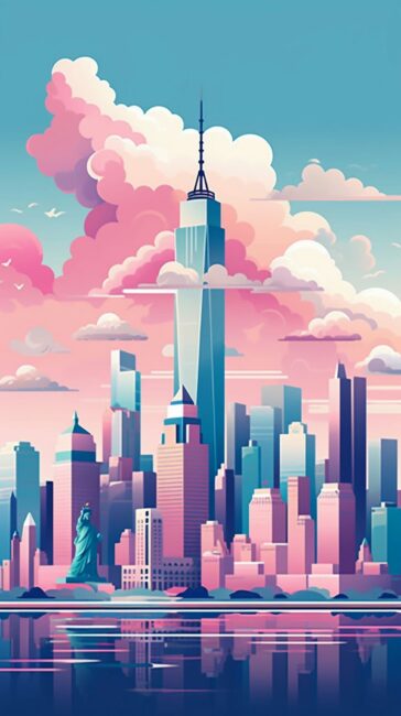 New York Pastel Background