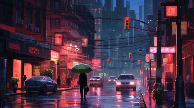 New York in the Rain Lofi Background