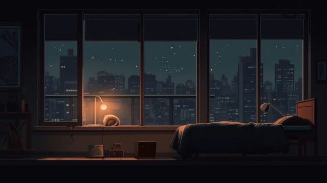 Night Time Bedroom Lofi Background