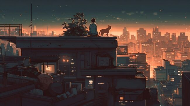 Night time Landscape Shot Lofi Background