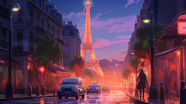 Paris at Night Lofi Background