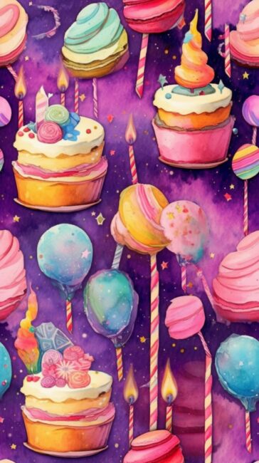 Pastel Cake Pattern Birthday Background