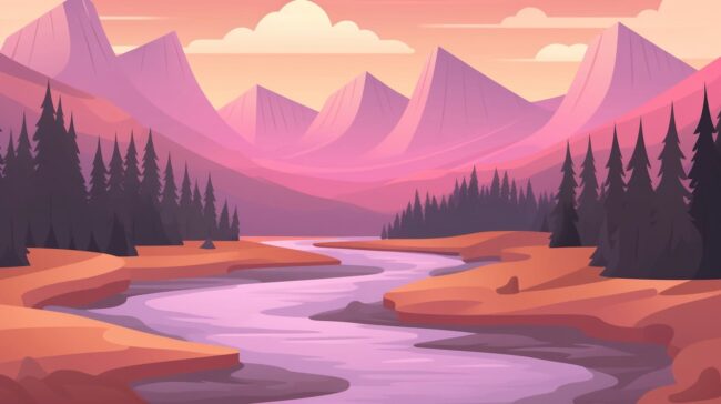 Pastel Landscape Simple Background