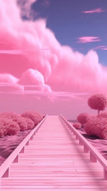 Pastel Pink Background of Landscape