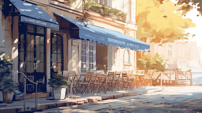 Peaceful Cafe Scene Lofi Background