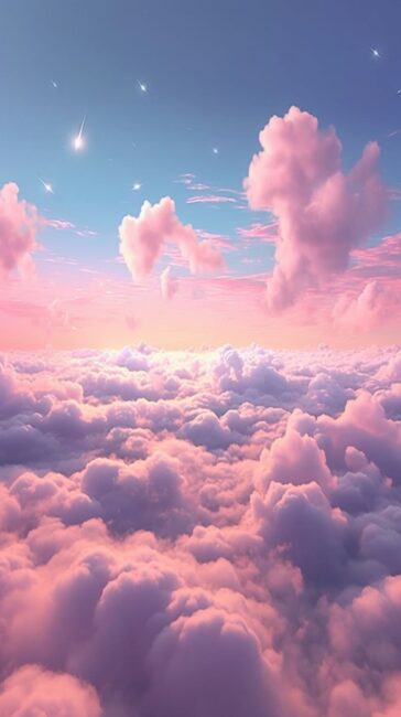 Pink Clouds Pastel Wallpaper