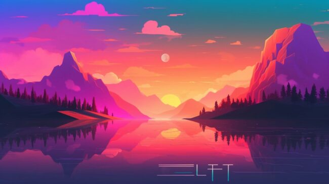 Pink Ocean Sunset Lofi Wallpaper