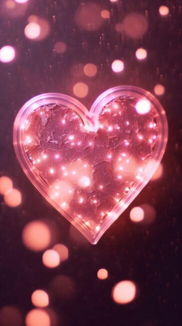 Pink Sparkly Heart Background