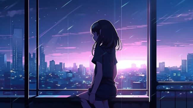 Pixel Art Girl Lofi Background