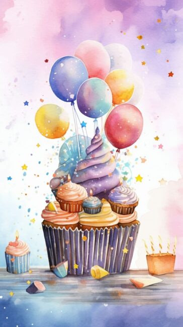 Pretty Cupcake Birthday Background