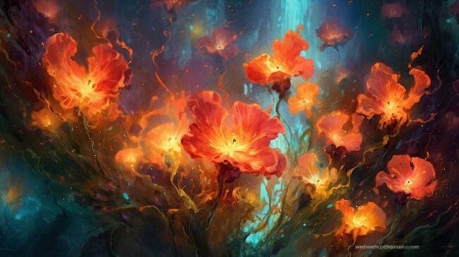 Pretty Floral Fire Background