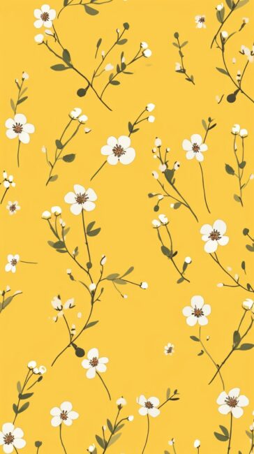 Pretty Flower Yellow Aesthetic Wallpaper