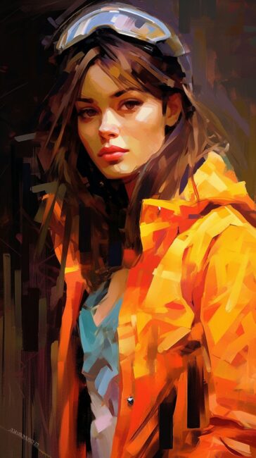 Pretty Girl Orange Background Aesthetic