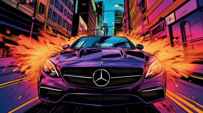 Purple Mercedes Car Background For Desktop