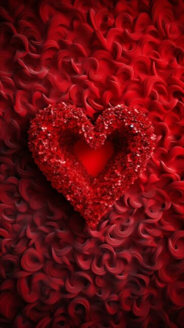 Red Textured Heart Background