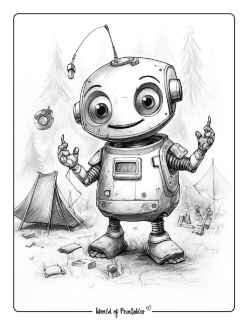 Robot Coloring Page 5