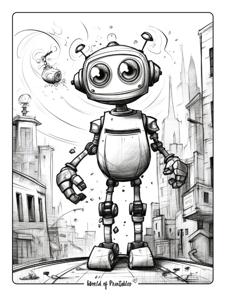 Robot Coloring Pages - World of Printables