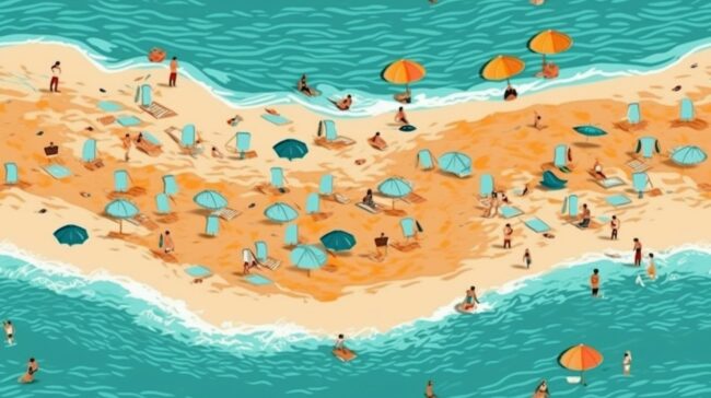 Sandy Island in the Ocean Beach Wallpaper