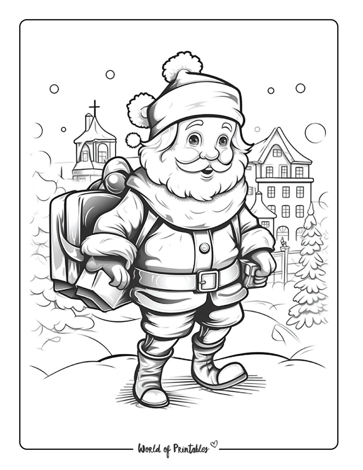 Santa Coloring Pages World of Printables