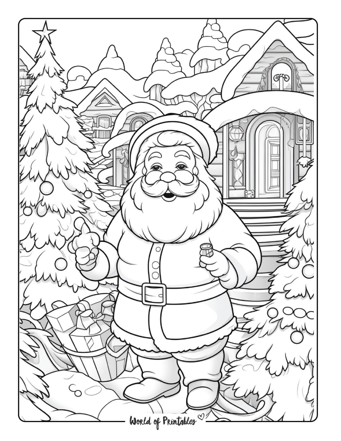 Santa Coloring Pages - World of Printables