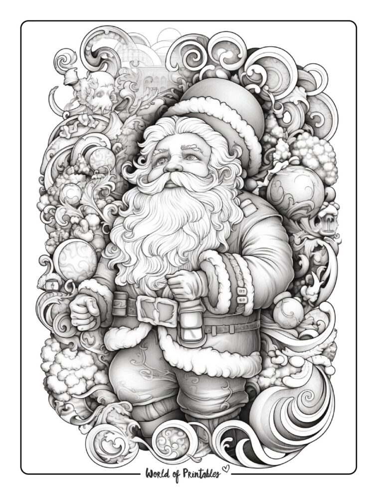 Santa Coloring Pages - World of Printables