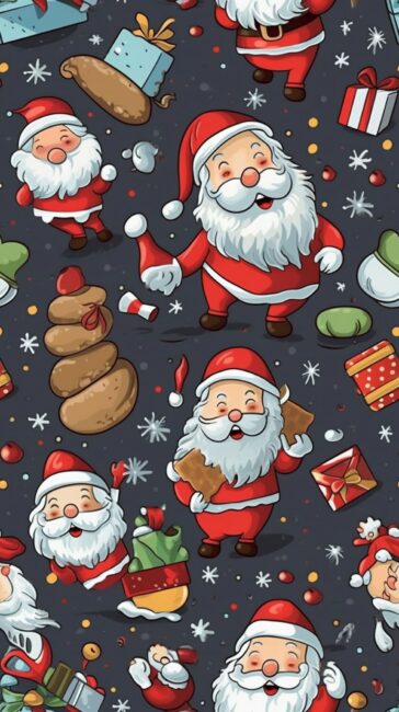 Santa Pattern Christmas Background