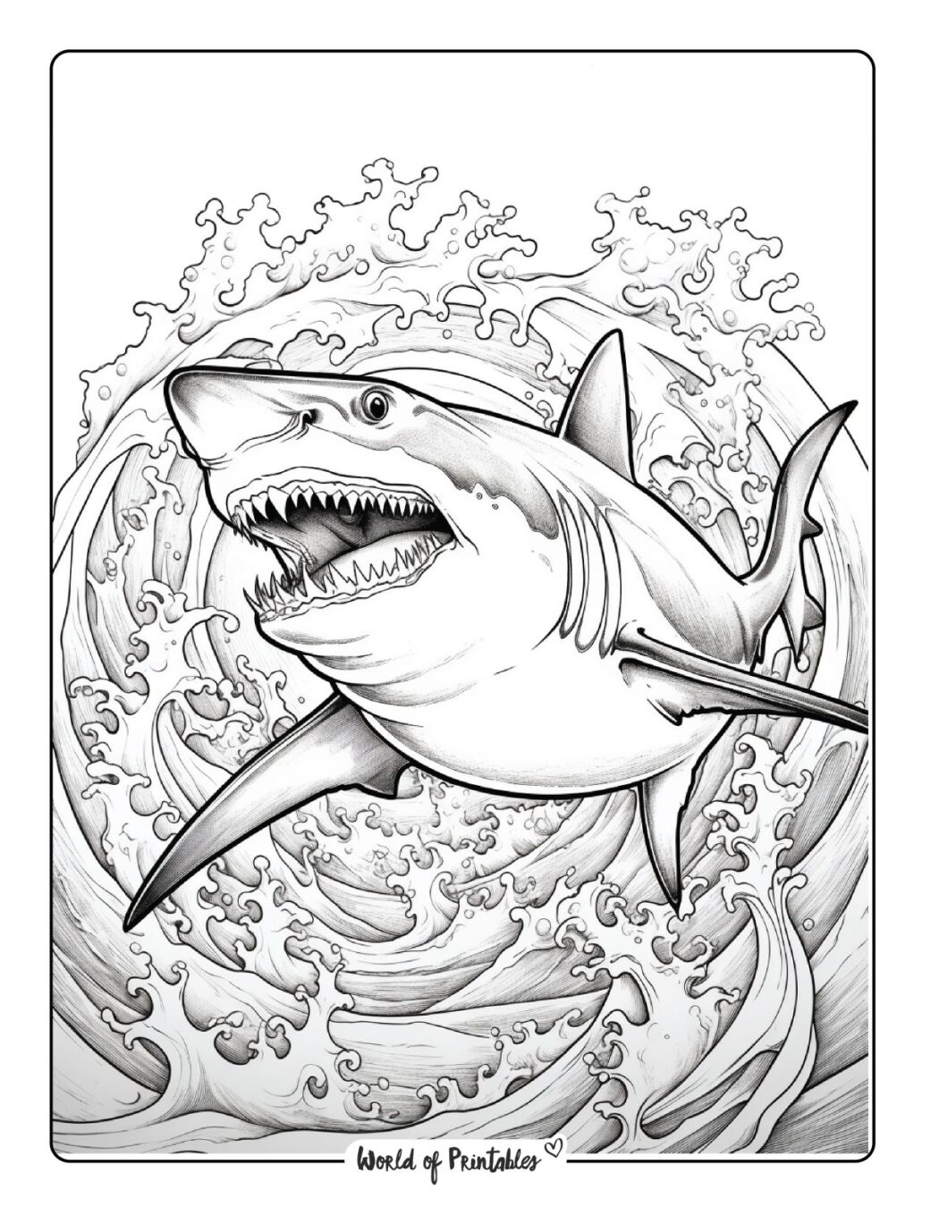 Shark Coloring Pages For Kids & Adults World of Printables