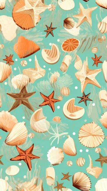 Shells and Starfish Beach Background iPhone