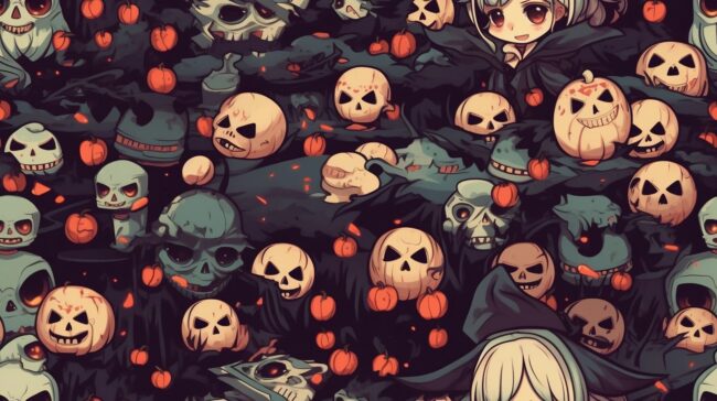 Skull Pattern Halloween Wallpaper