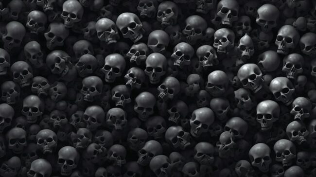 Skulls Black Screen Wallpaper for Desktop