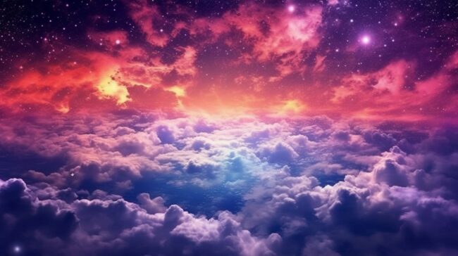 Space Clouds Purple Wallpapers