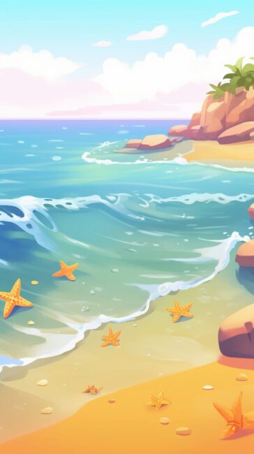 Starfish on Beach Background